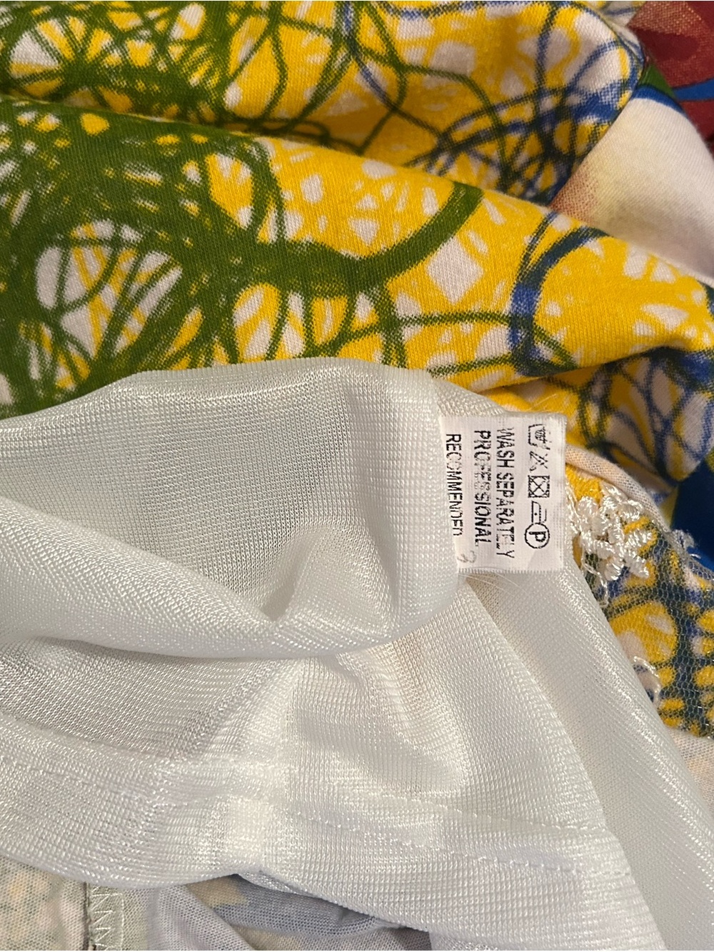 Floral Patchwork Spaghetti-Strap Mini Dress - Blue & Yellow- Size M - Picture 4 of 6